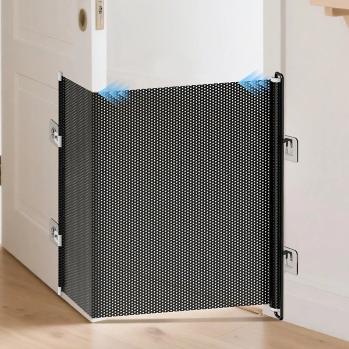 Retractable Pet Gate Dog Retractable Gate No-Drill Childproof Net Fence Cat Baffle for Indoor Staircase Patio Fireplace Deck