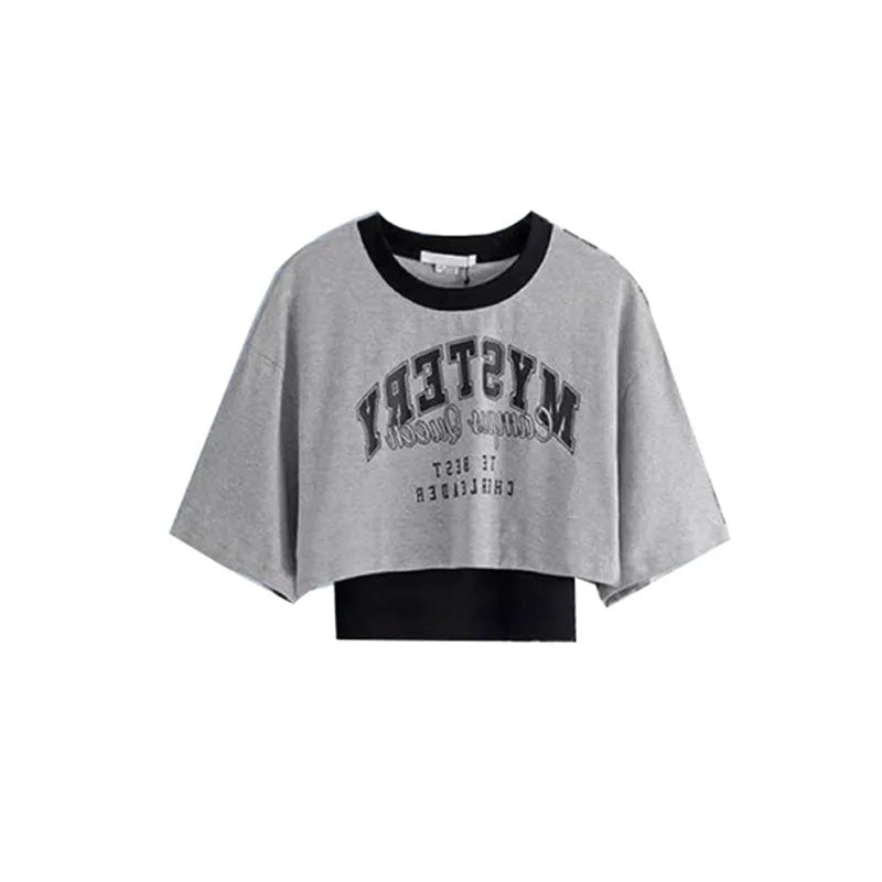 2024 Summer New Korean Style Short Sleeved T-shirt Top Ink Retro Printed Wide Feet Pants Two Piece Set Elegant Women's Pants Set