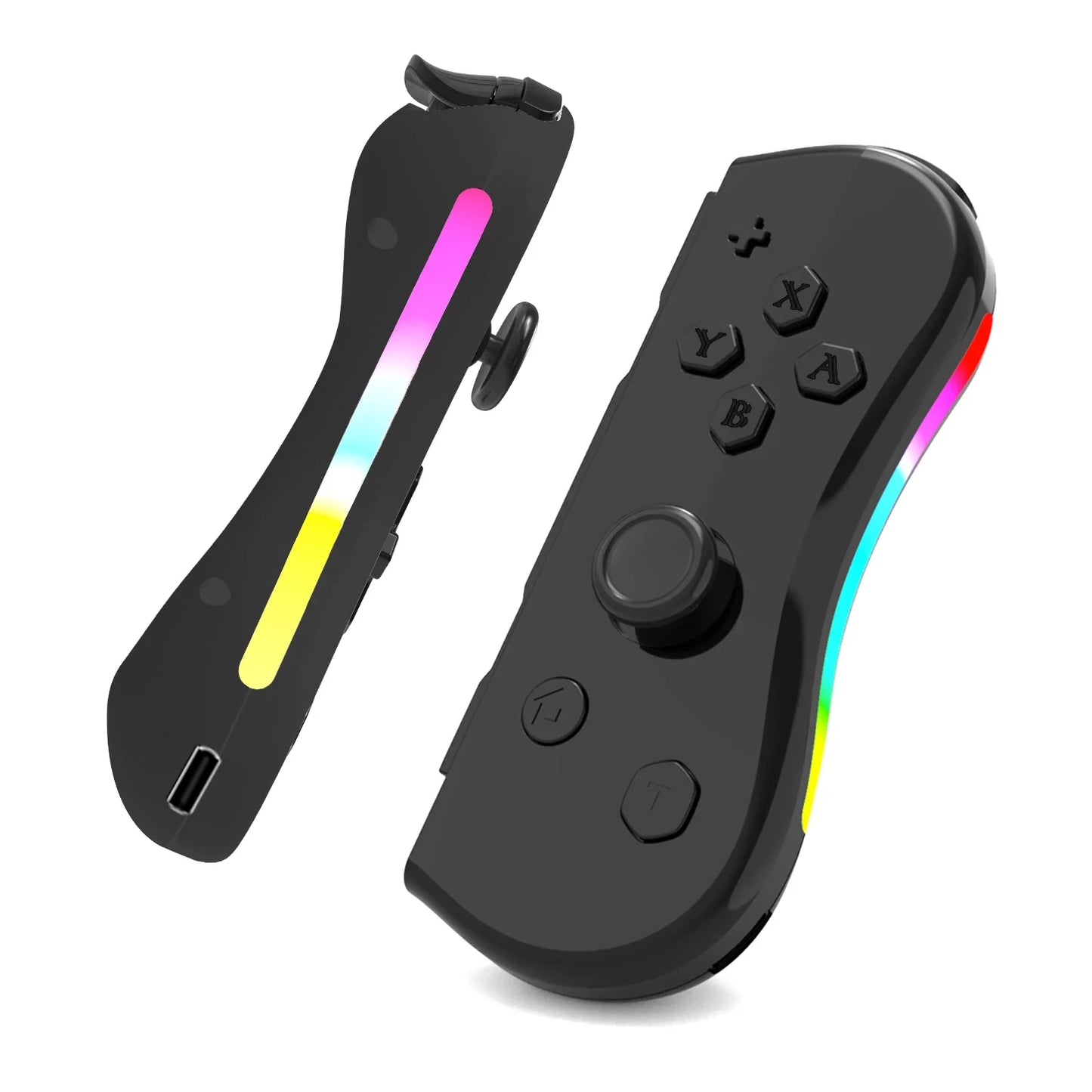 GAMINJA Wireless Switch Joypad Controller With RGB lamp For Switch Game Console L/R Handle Grip With Wake Up Screenshot Function