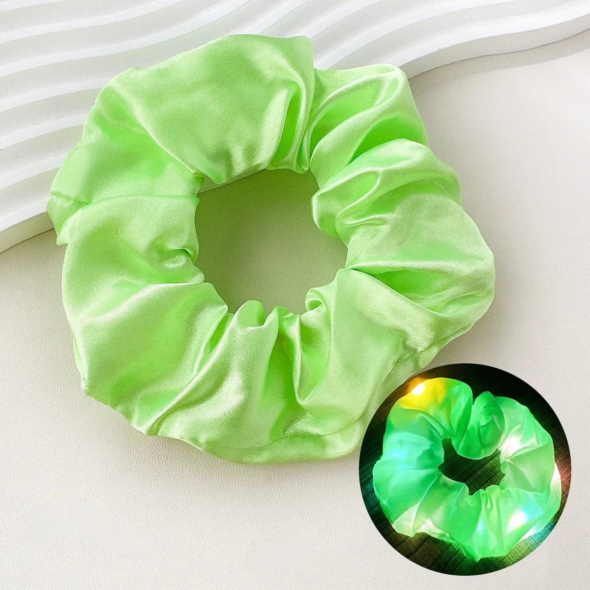 Light Up Scrunchies, LED Scrunchies Hair Bands, Elastic Glow in the Dark Srunchies Rave Accessories for Women Birthday Halloween