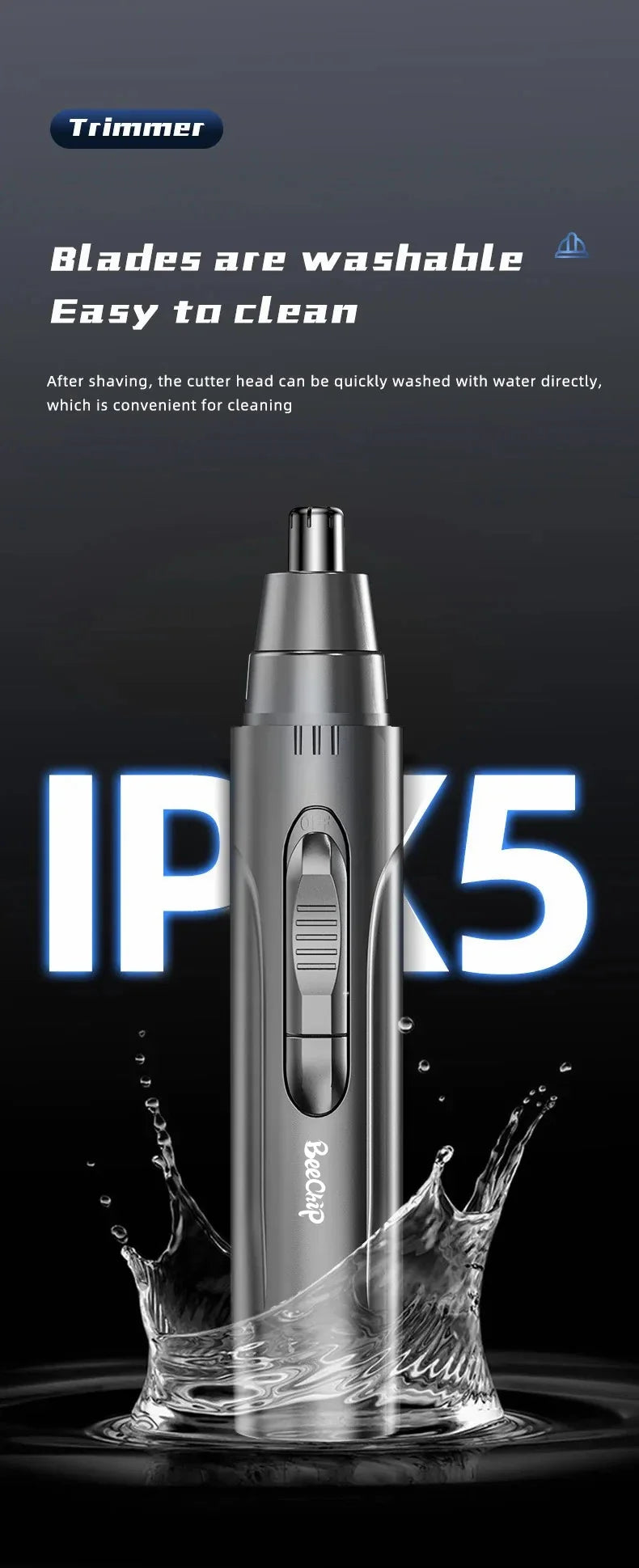 Electric Nose Hair Trimmer Safe Not To Hurt The Nose Not Stuck Hair Multifunctional Shaving Nose Hair Electric Eyebrow Trimmer