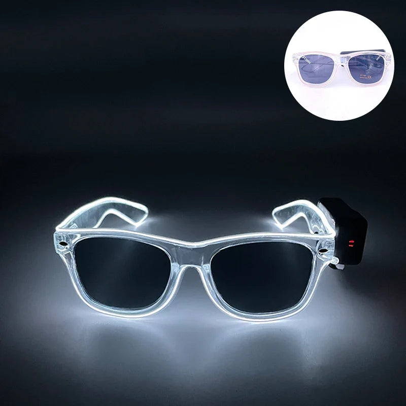New Cool Wireless Glowing LED Light Up Glasses For Rave Festival Party Luminous Neon Mosaic Sunglasses Club Disco Eye Glasses