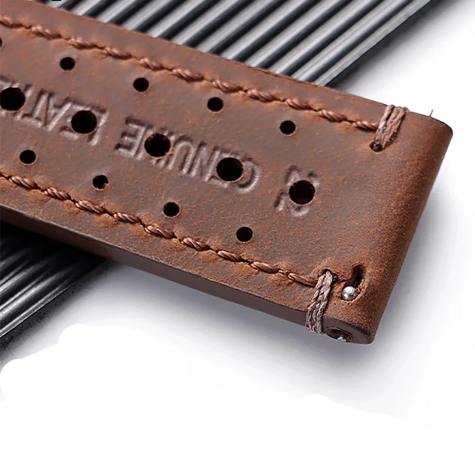 Garmin 18/20/22mm Quick Release Perforated Leather Rally Band