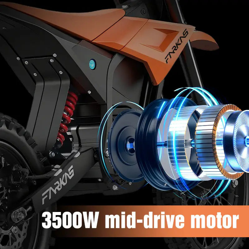 S1 E-Bike Off-Road Electric Bike with 14 Inch Front 12 Inch Rear Tires 3000W 3500W DC Motor 60V 27Ah Battery 130KG Max Load