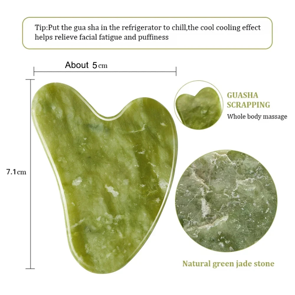 Natural Rose Jade Gua Sha Gouache Scraper Massager for Face Body Facial Skin Lifting Wrinkle Remove Beauty SPA Care Tools