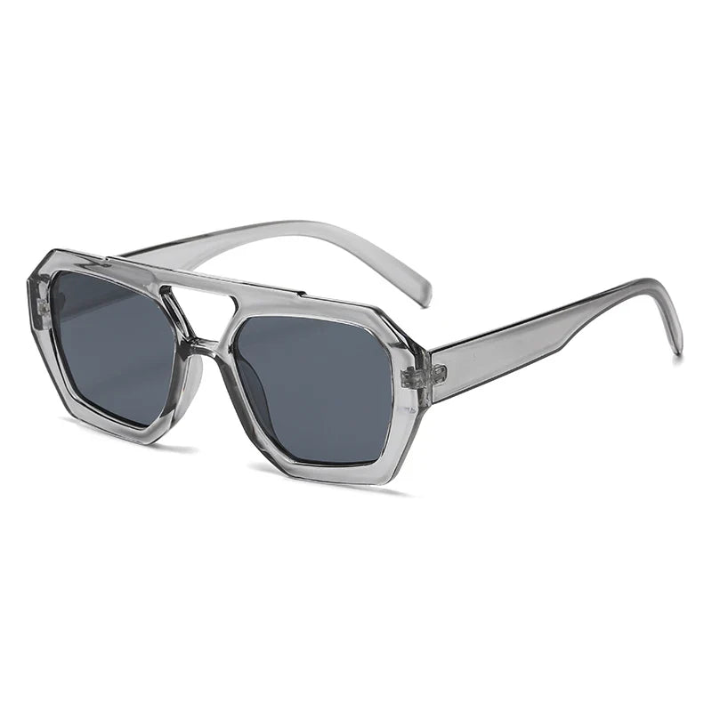Hiking Women Fashion Polygonal Double Bridge Anti Light Glasses Luxury Minimalist Leopard Pattern Design Eyeglasses UV400