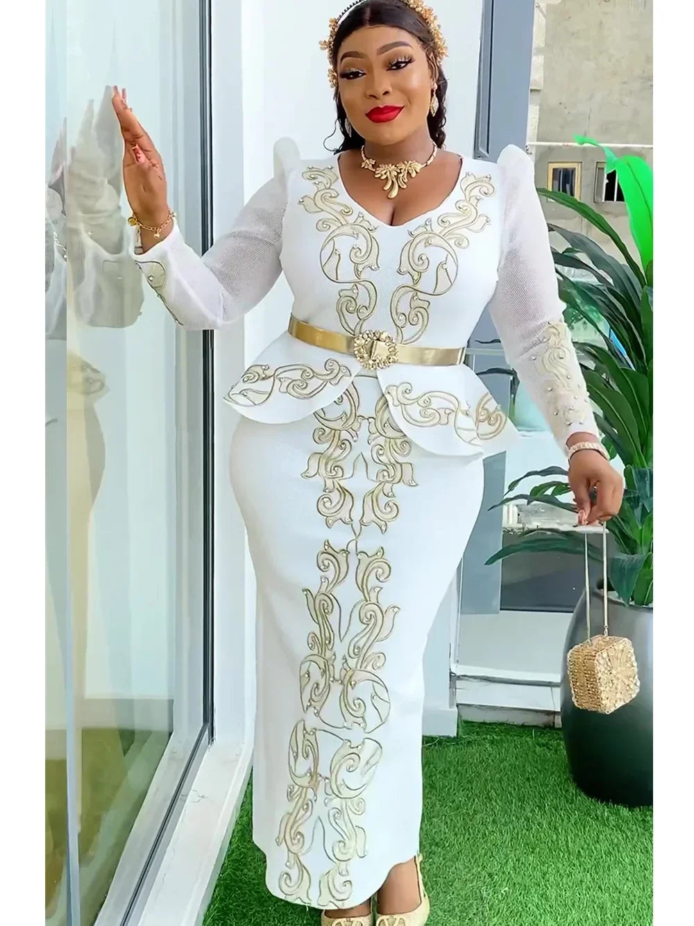 Elegant African Dresses for Women New Africa Clothing Plus Size Wedding Party Long Dress Dashiki Ankara Outfits Robe
