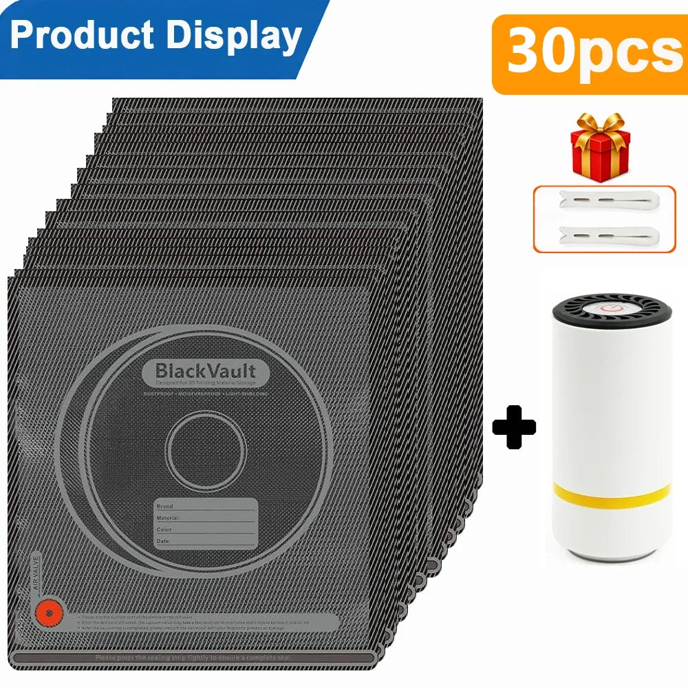 Black 3D Filament Vacuum Storage Bag Humidity Resistant Sealing Bag Keep Filament Dry Fit PLA ABS PETG TPU 3D Printer Filament