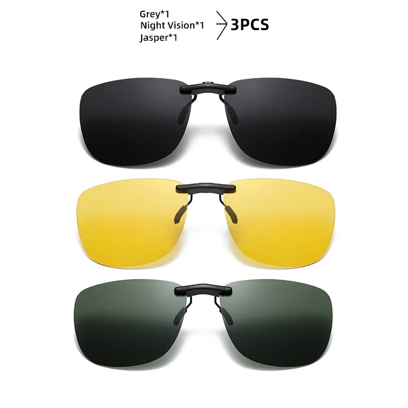 VIVIBEE Driving Clip On Sunglasses Unisex Eyeglasses Men Polarized Women Night Vision Fishing UV400 Outdoor Sun Glasses