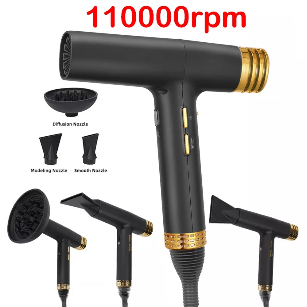 110000rpm Brushless Professional Hair Dryer Negative Ion Blower High