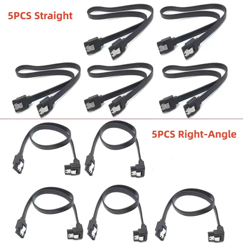 1-10PCS 50CM SATA 3.0 Data Cable High-speed Sata III Cable Adapter Connection Converter For SATA HDD SSD CD Drive Writer Desktop