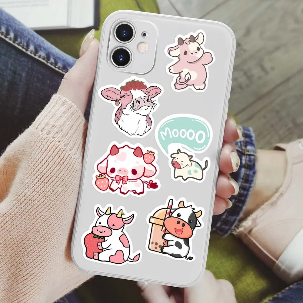 Paquete de pegatinas de vaca kawaii