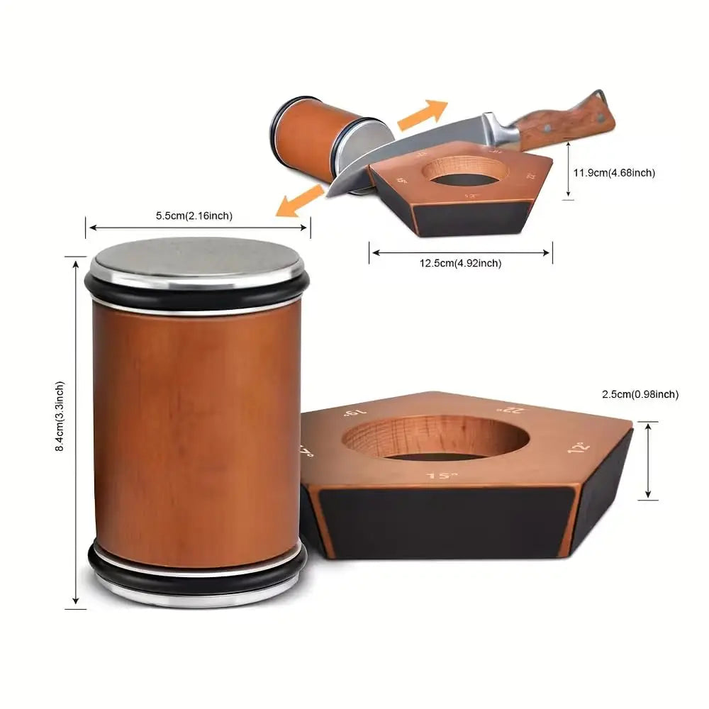 Roller Knife Sharpener Set With Magnetic Angle Guide Diamond Stones