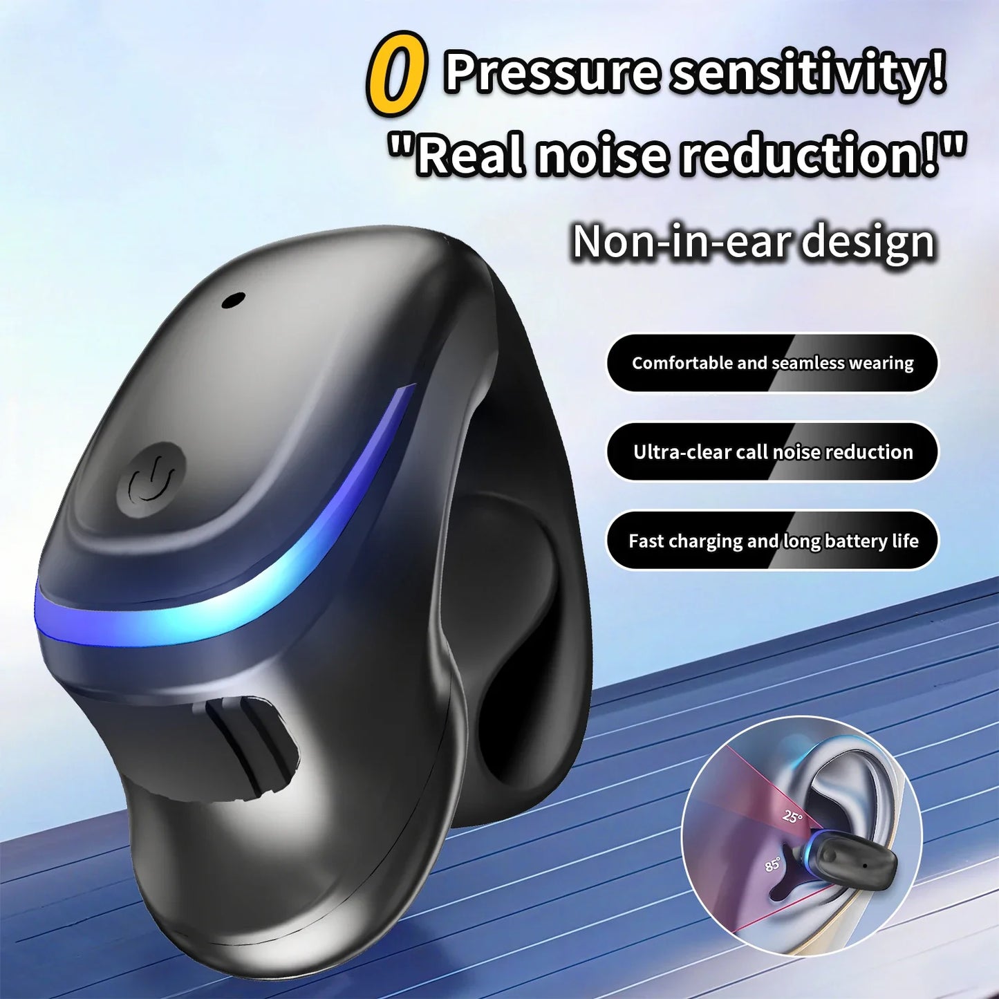 Wireless Bluetooth 5.3 Headphone Bone Conduction Headset Clip Single Ear Earphones Sport Earbuds For iPhone Huawei Realme OPPO
