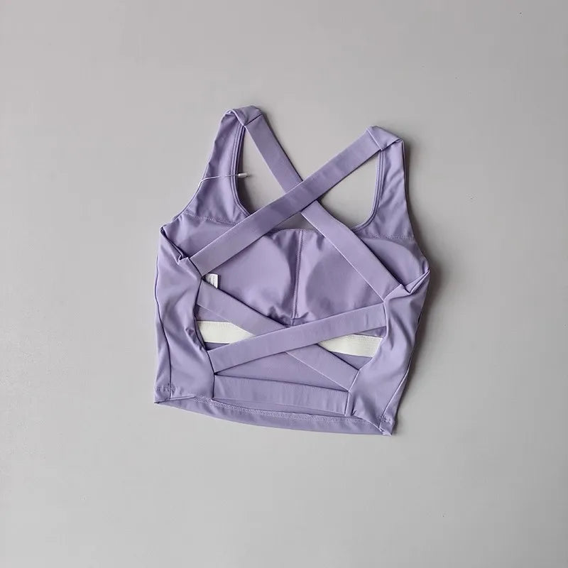 Women's Shock Absorbing Sports Bra Gathered Design Running Fitness Vest Underwear Quick Dry Comfortable Bra for Active Women