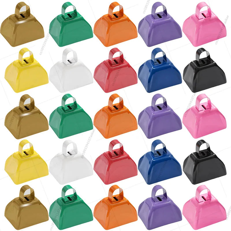 12-100 Pcs Metal Cowbells for Sporting Event 3 Inch Small Noise Makers