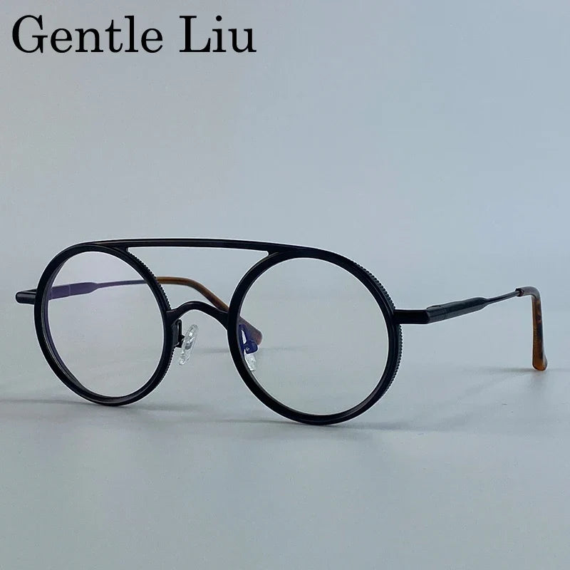 Steampunk Round Double Beam Sunglasses Men 2026 Luxury Brand Trendy Punk Metal Frame Sun Glasses For Male Driving UV400 Eyewear