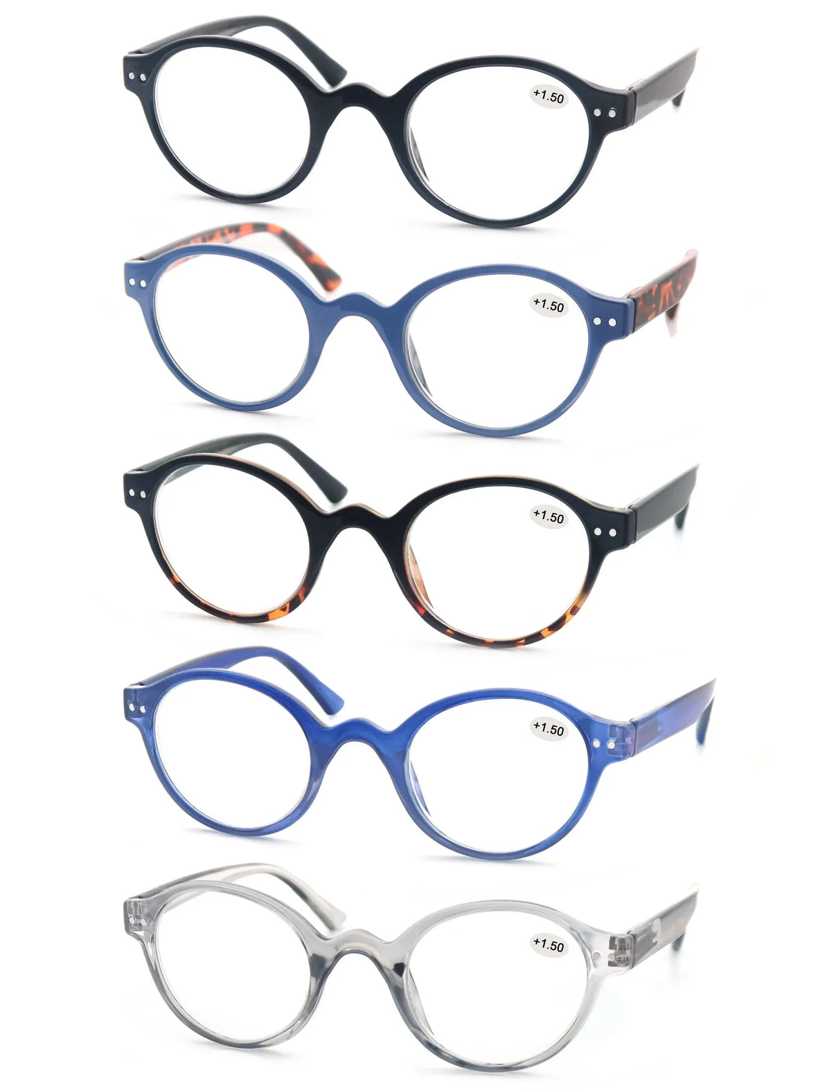 Reading Glasses for Men Women Classic Round Readers Eyeglasses High Qulity Spring Hinge Hyperopic Presbyopia +1.0 to +4.0