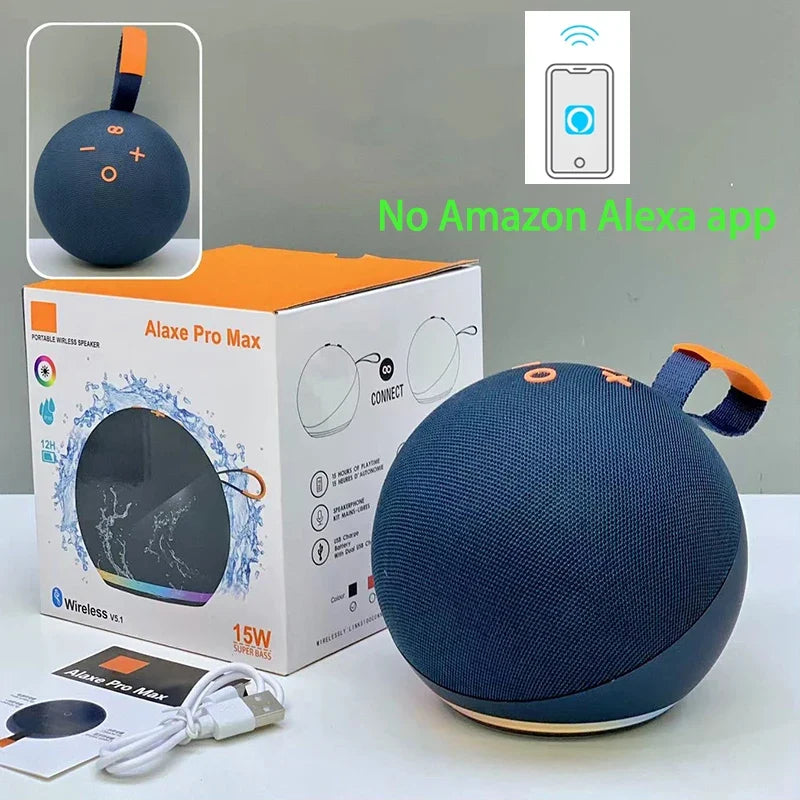 Bluetooth Speaker Subwoofe Portable Powerful Wireless Bass Alaxe Pro Max Music Outdoor Stereo Bluetooth Speaker LED
