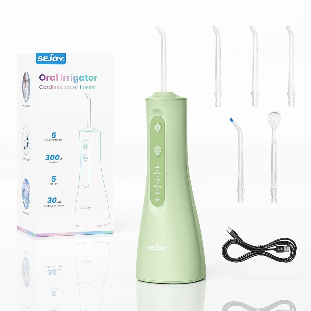 Sejoy Electric Water Flossers Oral Irrigator 5 Modes Portable Rechargeable