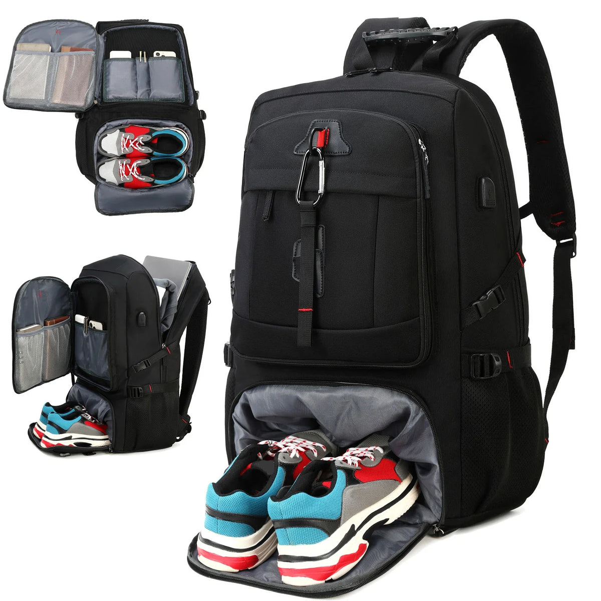 50L Waterproof Backpack with Shoe Compartment