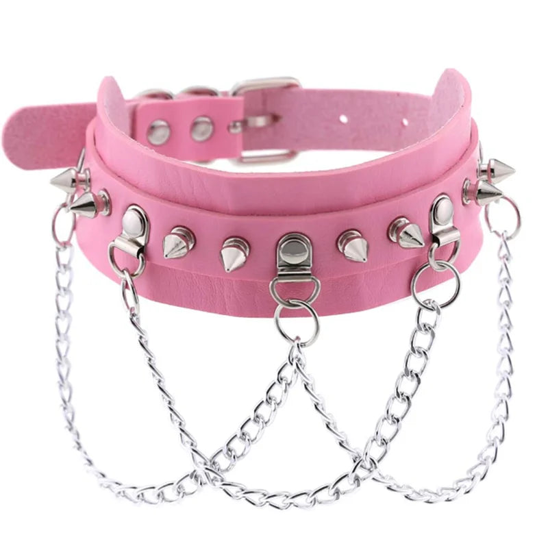 1pc Harajuku Gothic Spike Rivet Star Necklaces Collares Hip Hop Rock