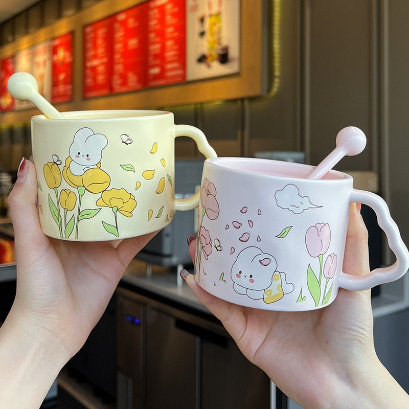 Tazas de Conejito de Flores