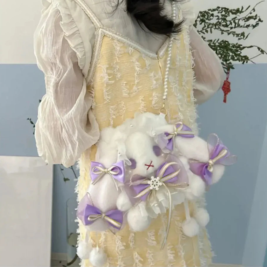 Bolso de peluche Conejo y Lazos
