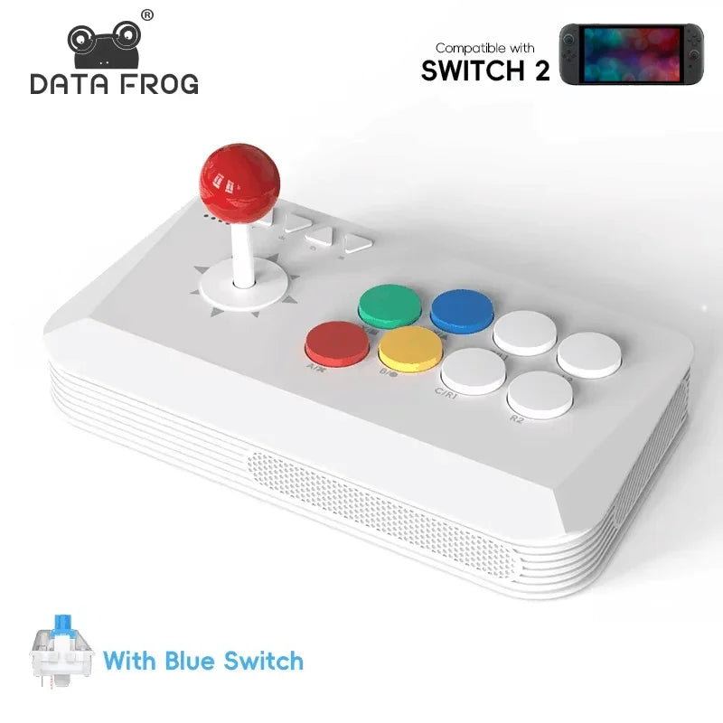 DATA FROG Y5A Arcade Stick for Switch 2/PC - Wireless Bluetooth/2.4G/Wired Fighting Game Controller