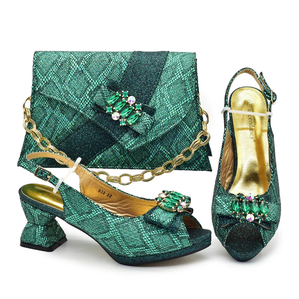 Conjuntos de zapatos y bolsos italianos HFG1-10