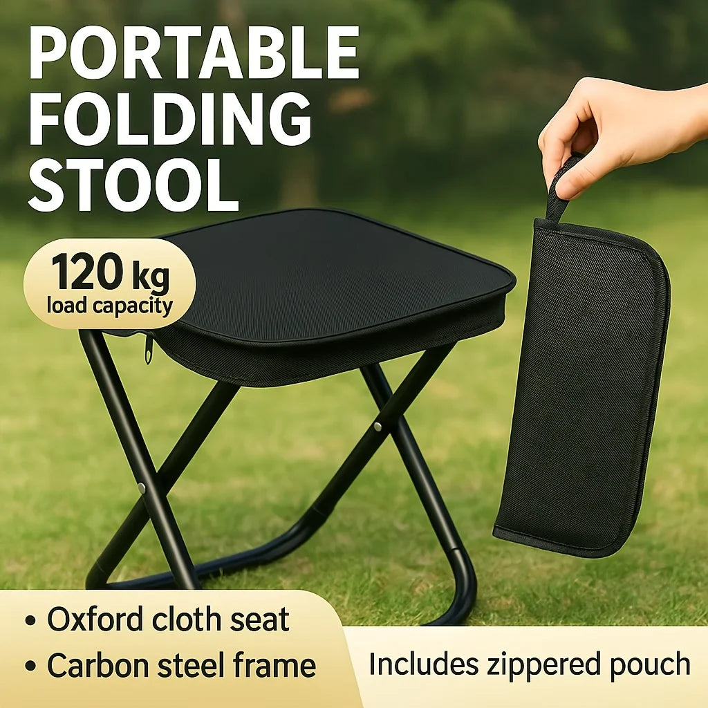 Summer days call for outdoor fun! Use this compact folding stool for family camping, backyard parties, hiking and fishing trips.