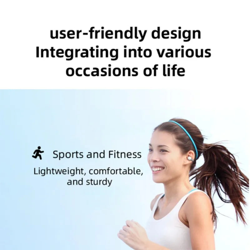 Single Bone Conduction Earphone Bluetooth Compatible V5.3 Ear Clip on Wireless Headphones Sports Headsets Ear Hook Earphones