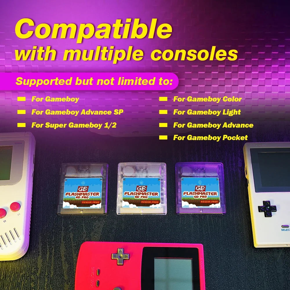 2500 in 1 OS V4 GB Pro Flashmaster Cartridge Game Card For Gameboy/Gameboy Color/GBA SP Game Consoles With 8GB TF Card