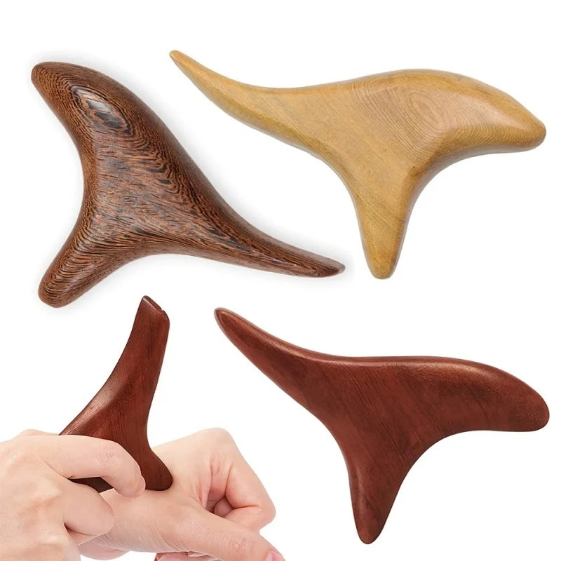 Wooden Triangular Bird Massage Stick Foot Gua Sha And Acupressure Tool Full-Body Meridian Trigger Point Relaxation Device