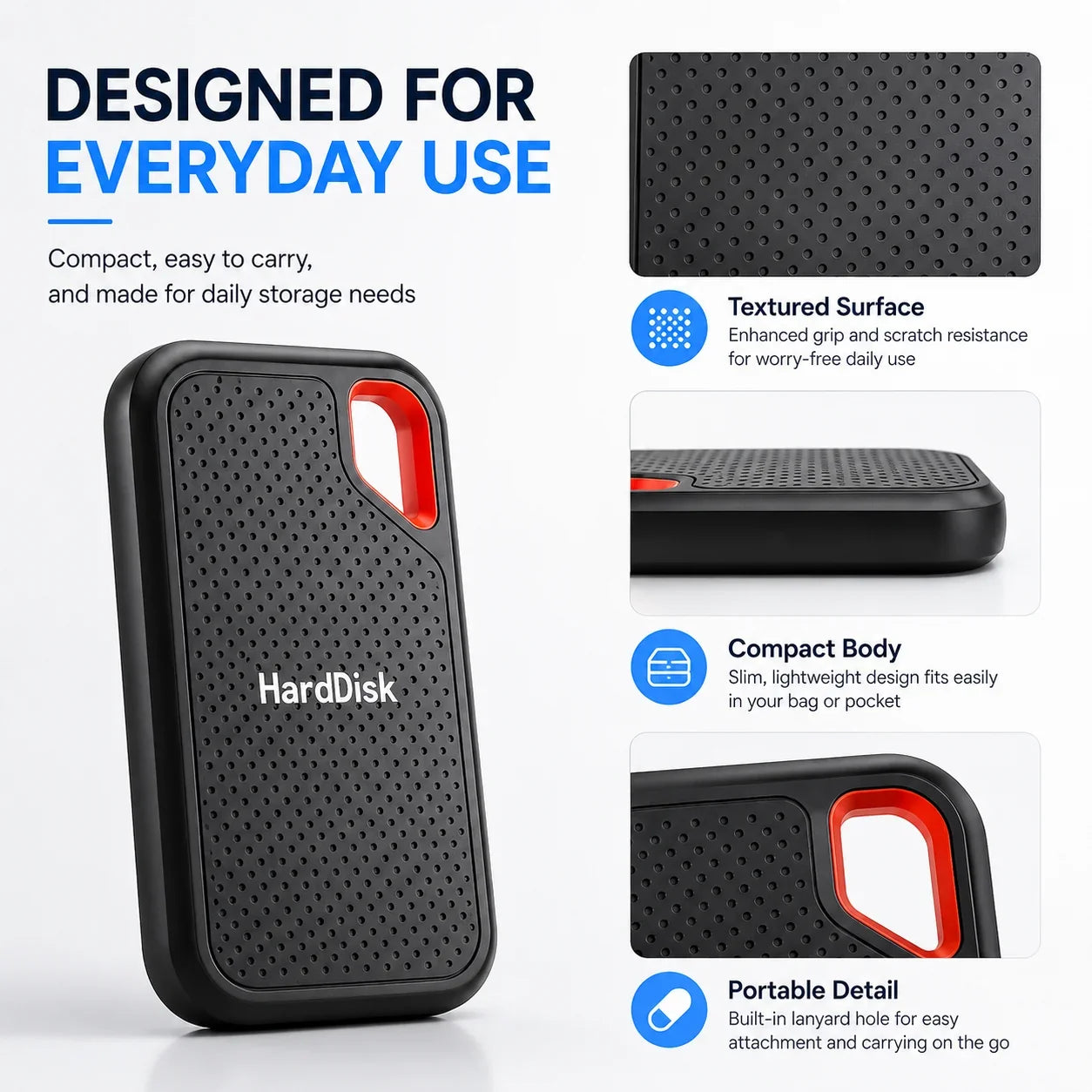 Original Hard Drive External Hard Disk 2TB Portable SSD USB-C Fast Storage Disk for Laptop Mac PC Phone Photo File Backup