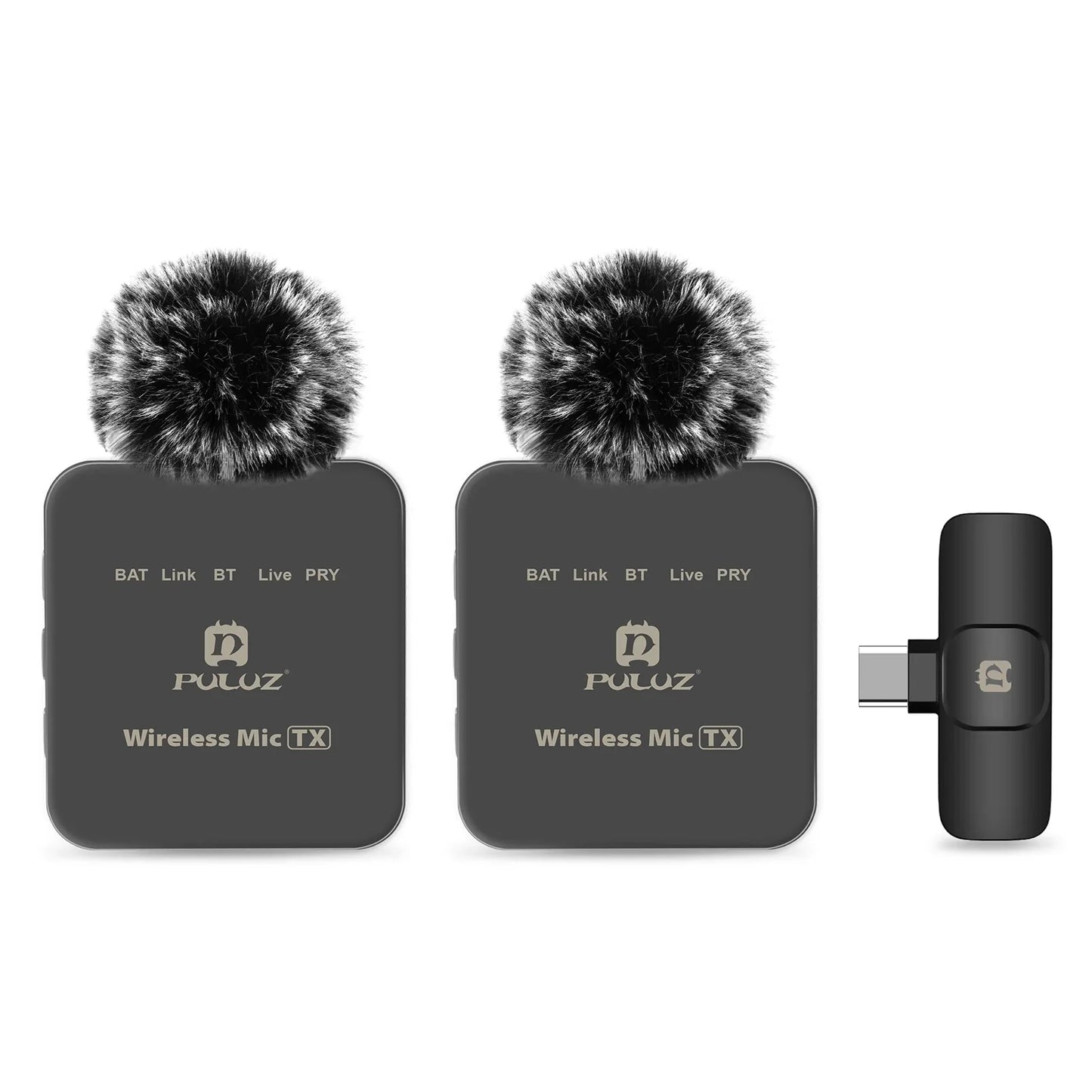 PULUZ 2.4G Wireless Lavalier Microphone for Live Broadcast and Gaming - Compatible with iPhone, Type-C, Android, and Camera Audio for YouTube
