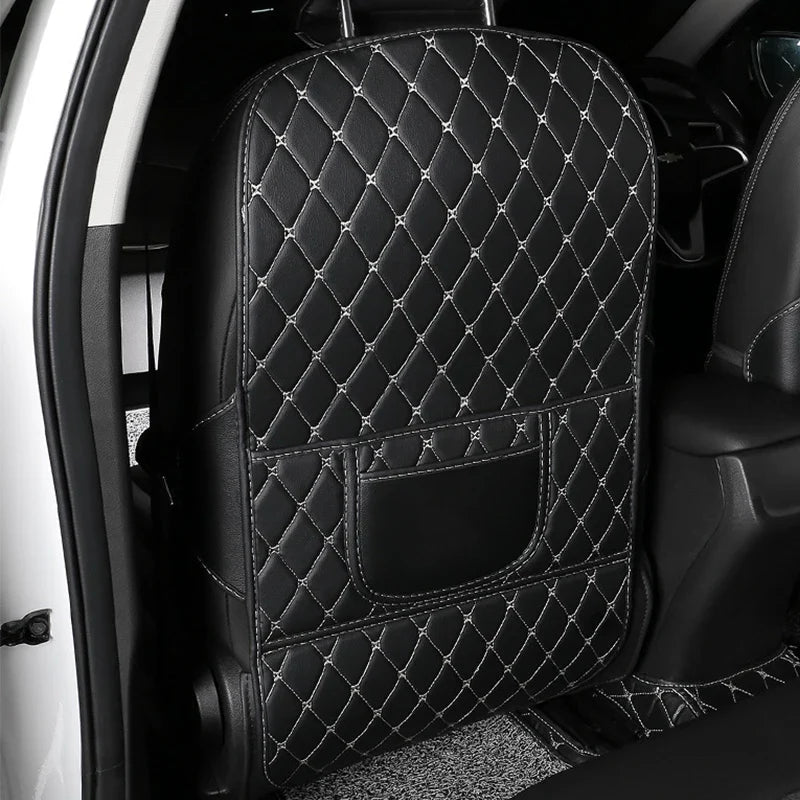1Pc PU Leather Car Anti-Kick Mats Auto Seat Back Protector Cover For Children Kids Car Back Seat Anti-Dirty Pad Car  Accessories