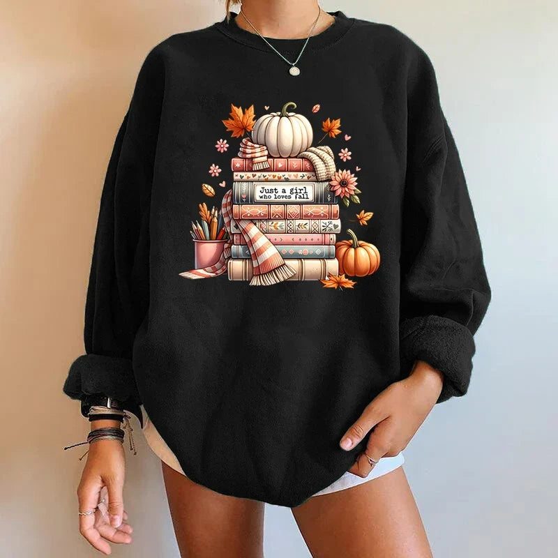 Autumn Spring Women's Sweatshirt featuring a Y2K Pumpkin Design