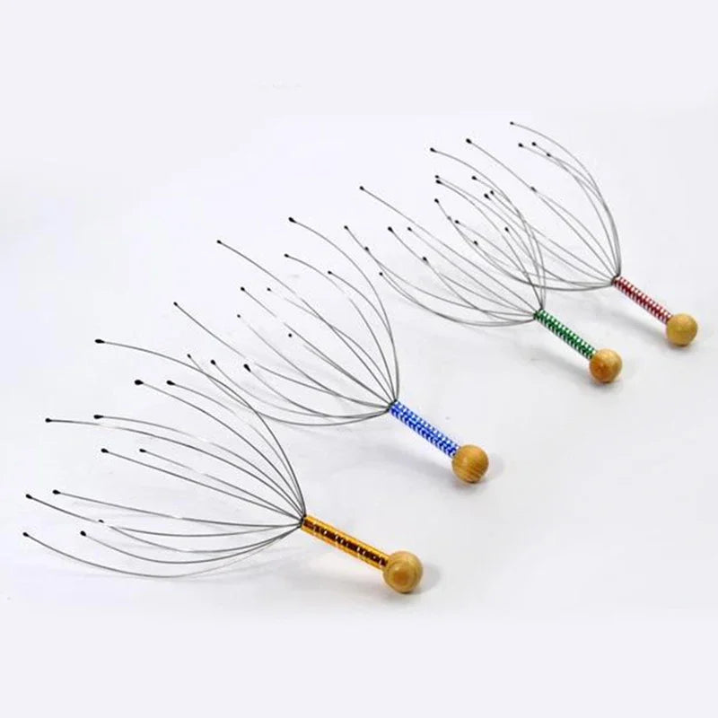 1Pcs Head Relaxing Massager Claw Head SPA Scalp Neck Stress Relief Octopus Massage Release Head Physician Steel Ball Massager