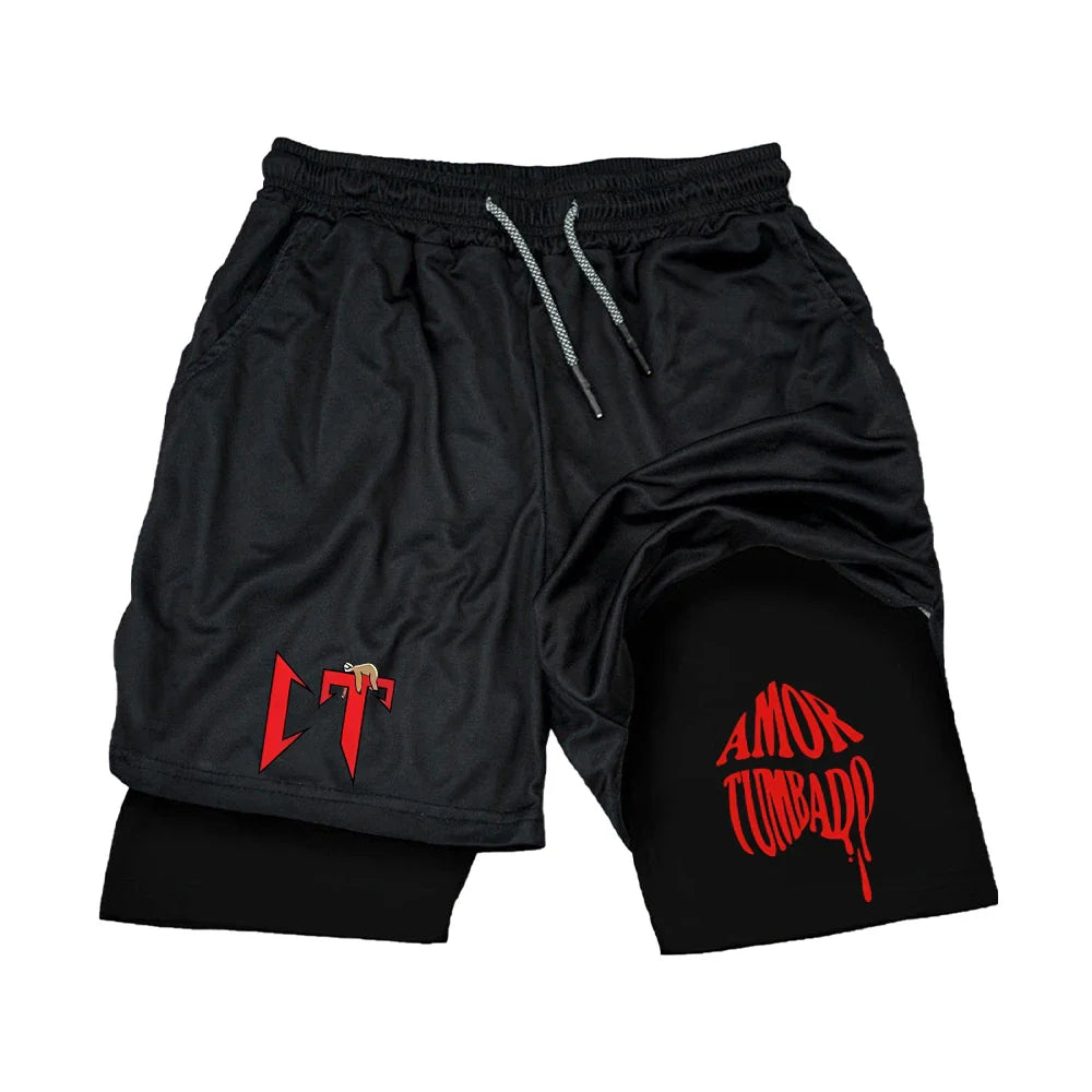 Men's Gym Short Double-deck Quick Dry