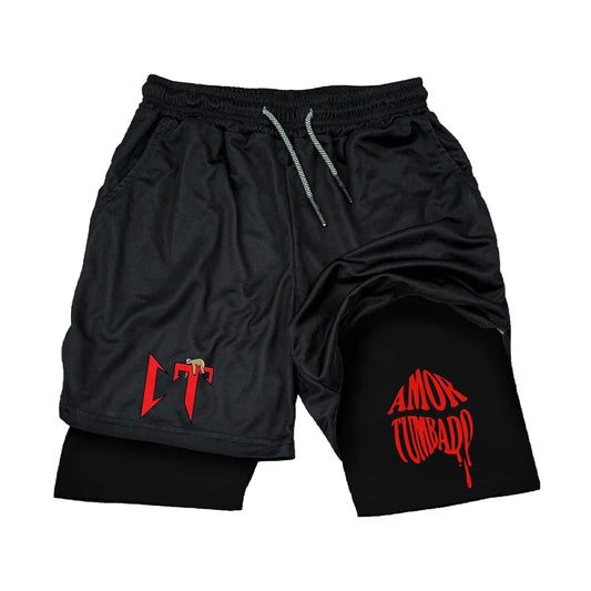 Men's Gym Short Double-deck Quick Dry