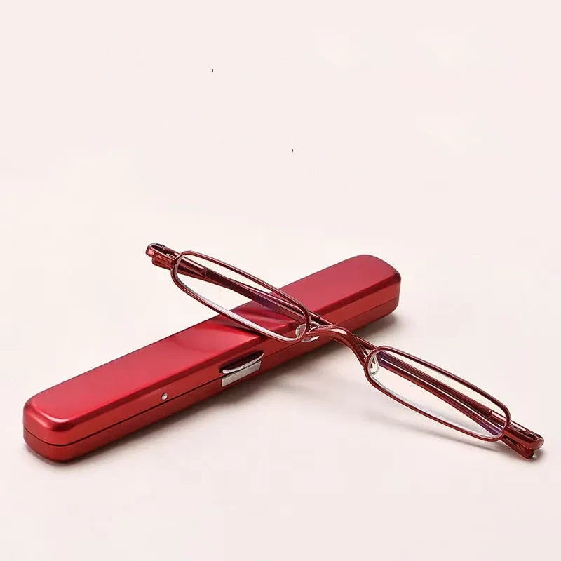 Portable Pen Holder Style Reading Glasses, Ultra-Light Metal, Anti-Blue Light, High-End Glasses for the Elderly.