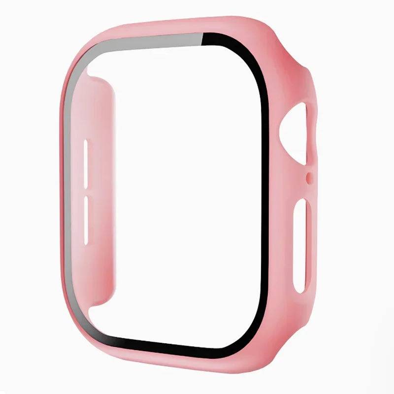 Tempered Glass+Case For Apple Watch 38-40mm 41mm 42mm 44mm 45mm 46mm Screen Protector Protective Cover iWatch 11 10 8 7 9 6 SE 5