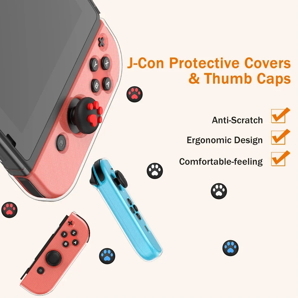Nintend Switch pouch Kit For NS Switch with Protective Case Cover for Console & J-Con, Screen Protector, Adjustable Stand
