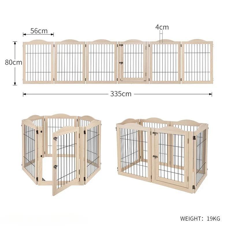 Wooden Pet Fence Dog Fence Freely Combinable Pet Isolation Door Indoor Foldable Dog Cage for Small and Medium Dogs Pet Supplies