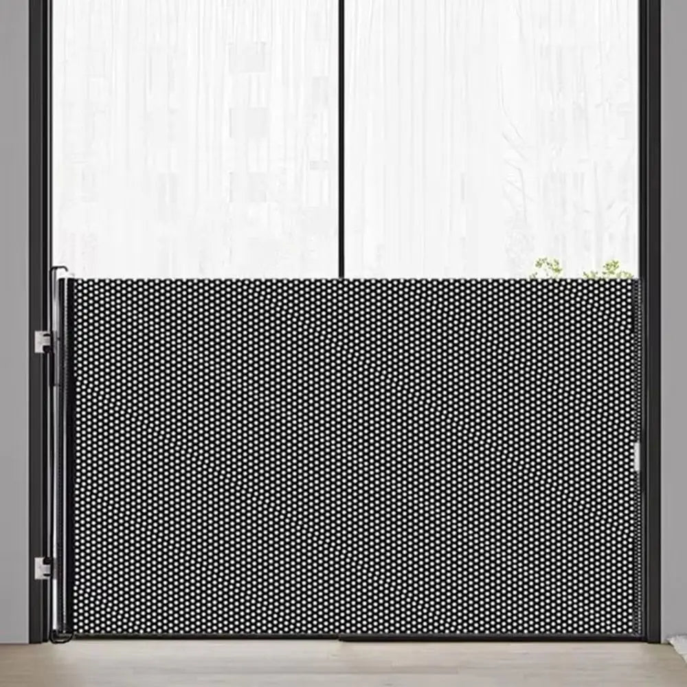 Retractable Pet Fence Barrier Folding with Universal Hooks Pet Safety Gate Easy Installation Pet Isolation Gate