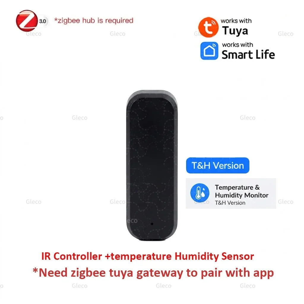 Zigbee IR Remote Control Temperature Humidity Sensor Universal Infrared Controller For TV DVD AUD AC 2MQTT TUYA Smart Life Hub