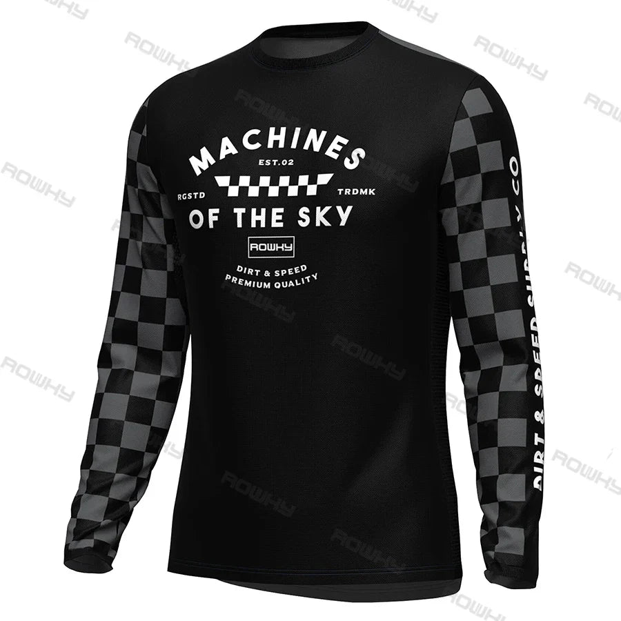 ROWKY Motorcycles Racing T-shirt Mtb Jersey Downhill Camiseta De Motocross Enduro Maillot Hombre Cycling Jersey Men Bike Shirts
