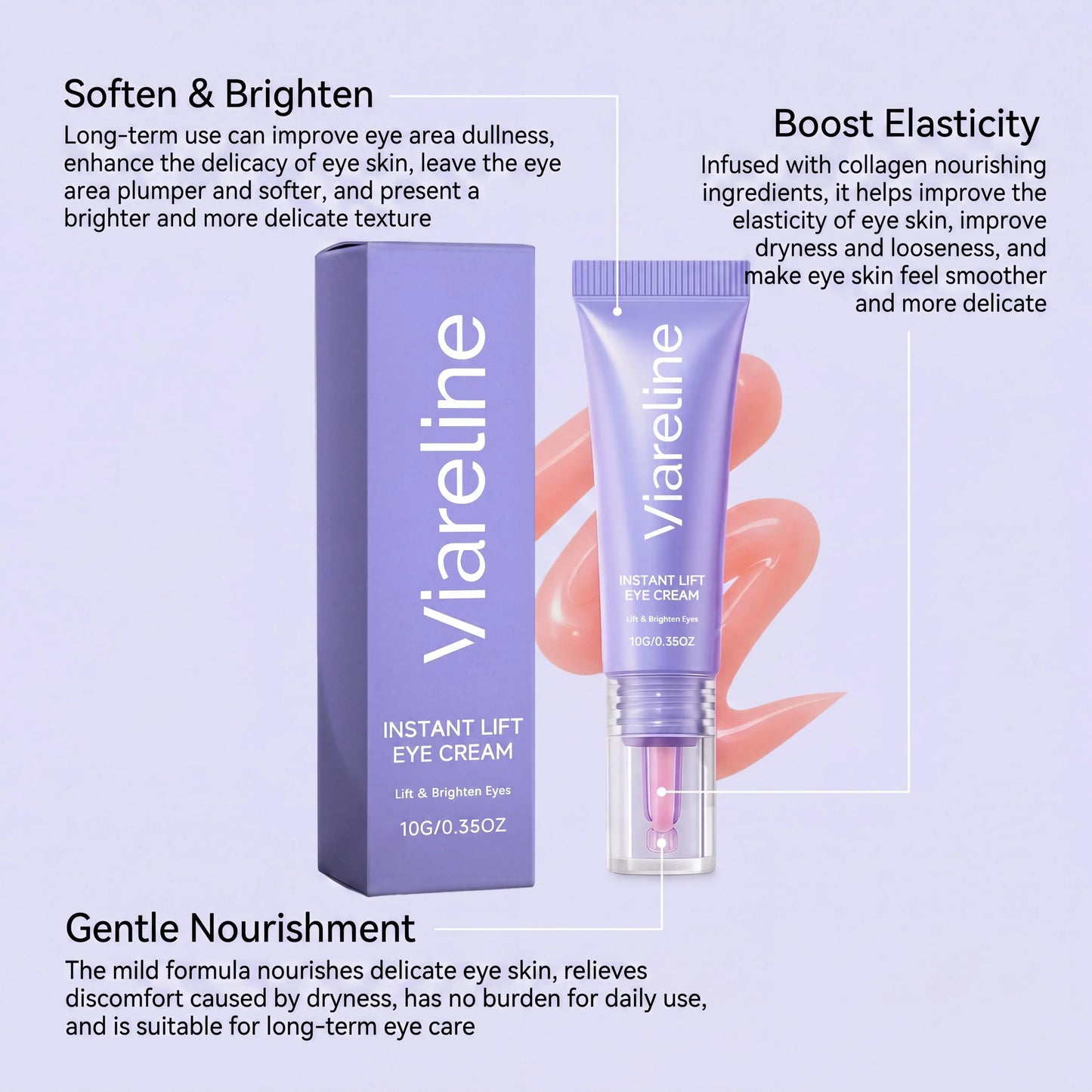 Instant Lift Eye Cream Collagen Eye Brightening Moisturizer Hydrating Under Eye Care For Dark Circles Dryness Eye Skin Care