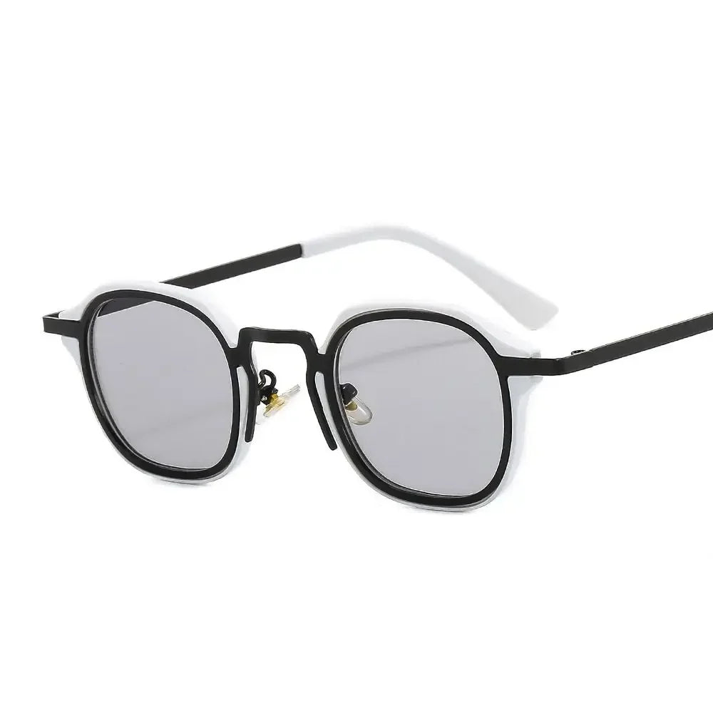 Fashion Small Square Sunglasses for Women Men Retro Tea Brown Punk Shades Vintage Trendy Driving Sun Glasses
